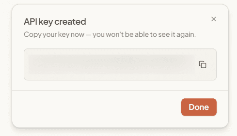 Copy your new key