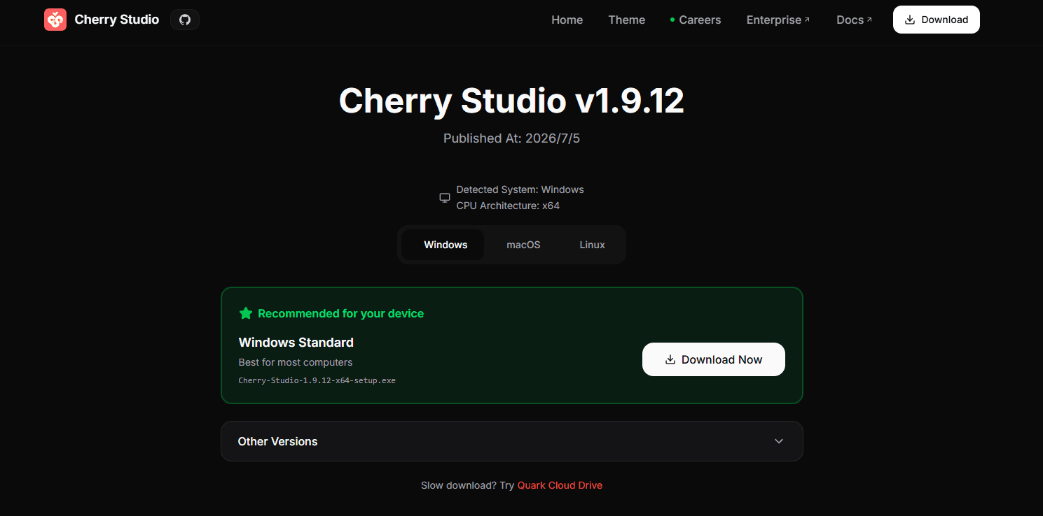 Cherry Studio download page