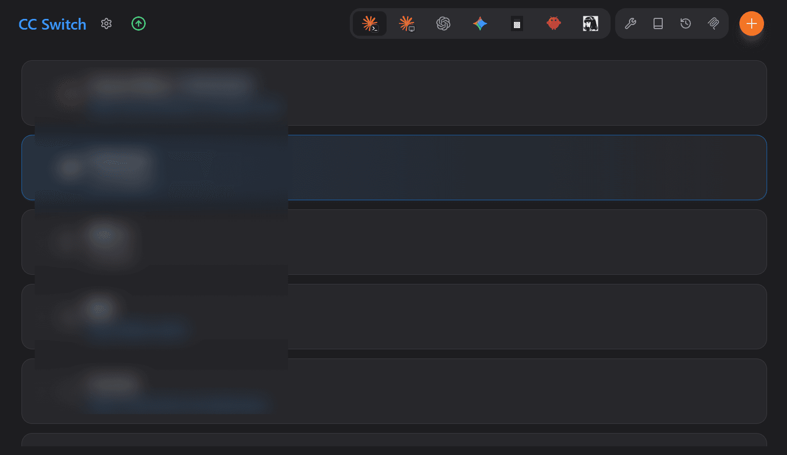 CC-Switch main interface
