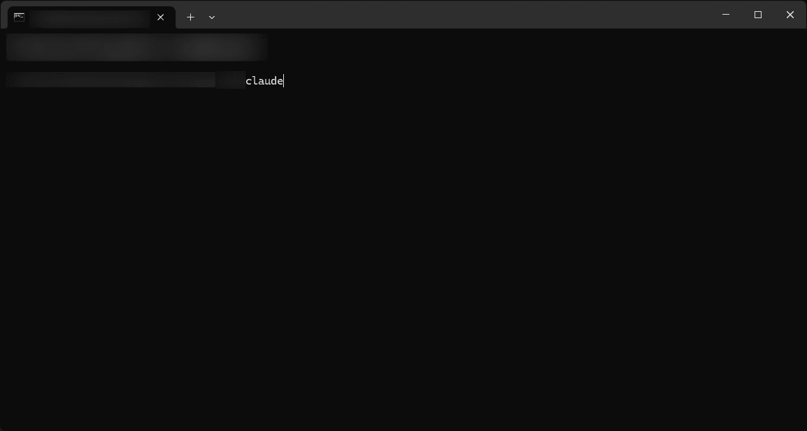 Type claude in the command line