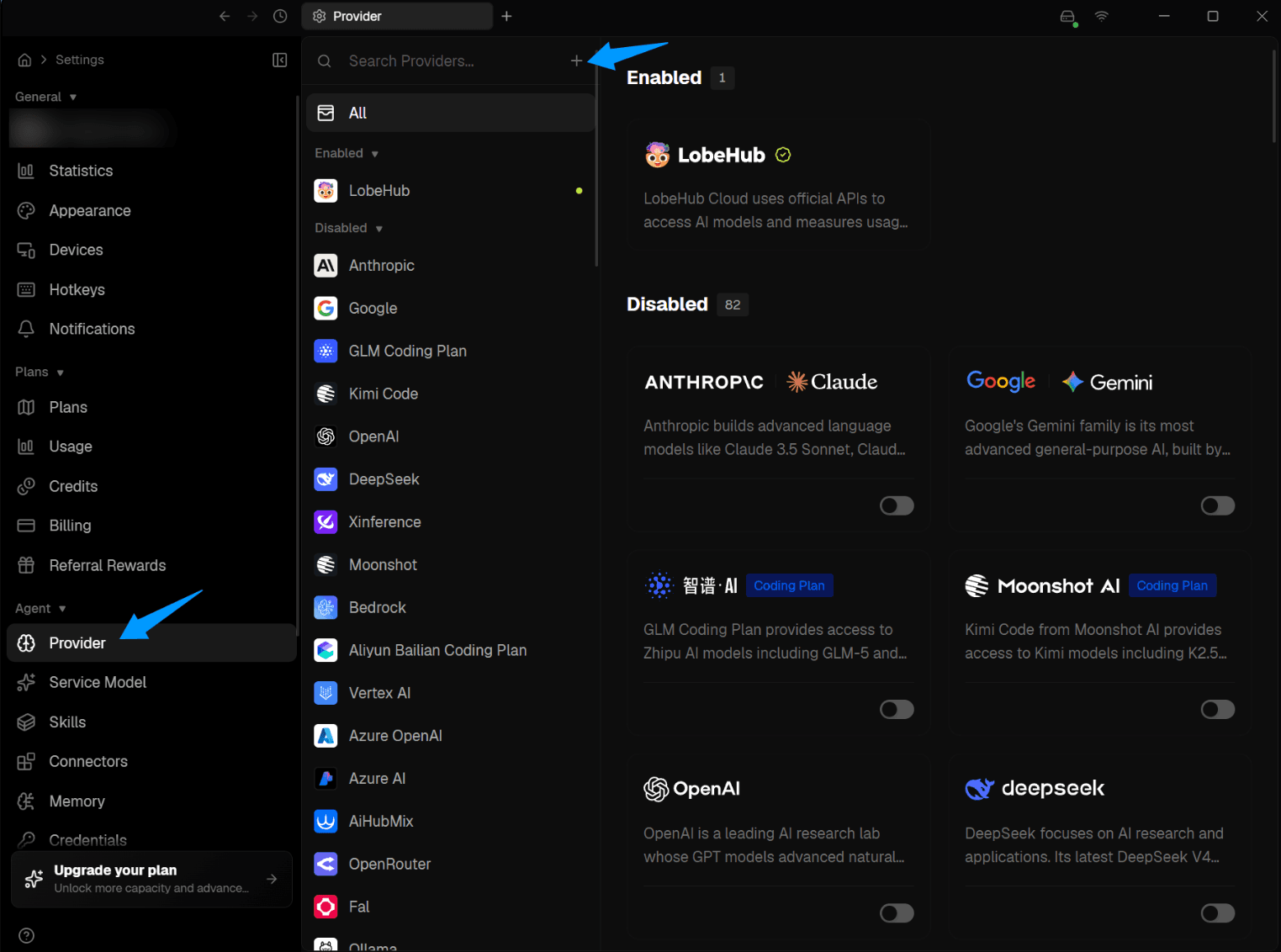 Select Provider tab and click Add