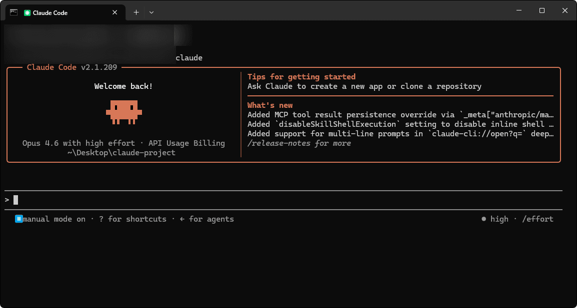 Claude Code successfully launched -- configuration is complete