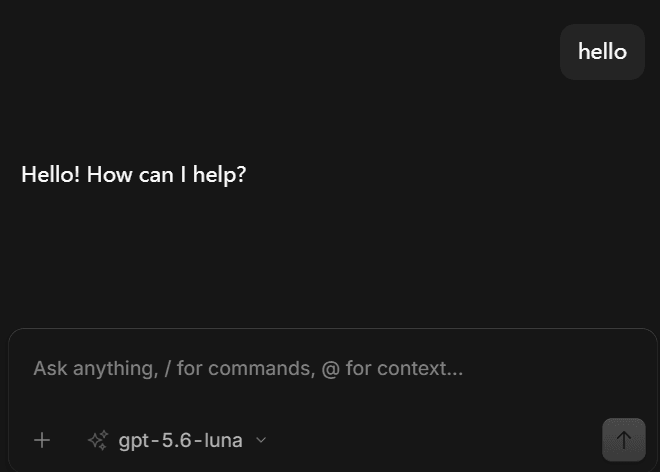 Successful test conversation
